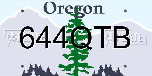 644QTB Oregon License Plate
