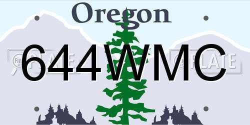 644WMC Oregon License Plate