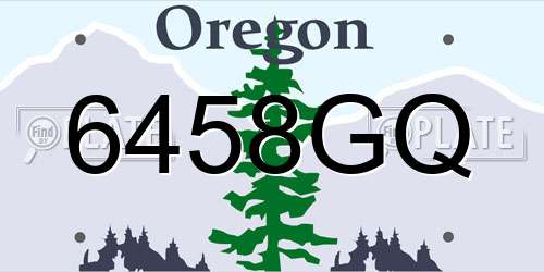 6458GQ Oregon License Plate