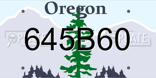 645B60 Oregon License Plate