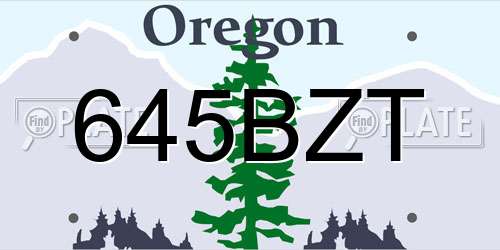 645BZT Oregon License Plate