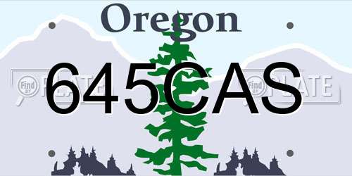 645CAS Oregon License Plate