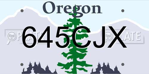 645CJX Oregon License Plate