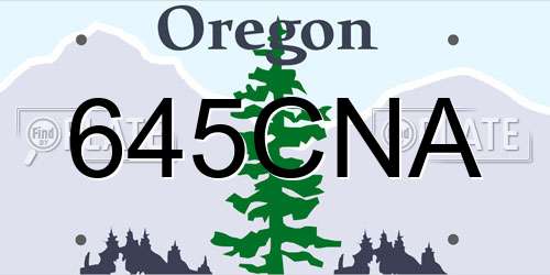 645CNA Oregon License Plate