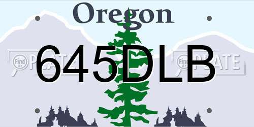 645DLB Oregon License Plate
