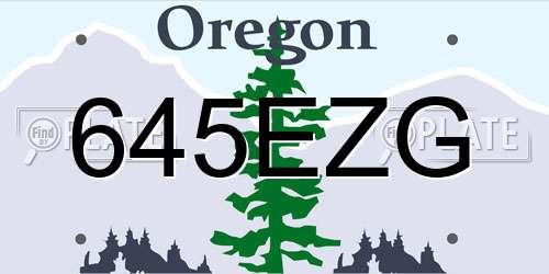 645EZG Oregon License Plate