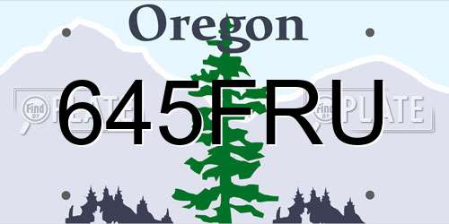 645FRU Oregon License Plate