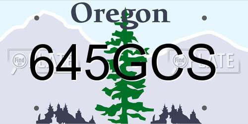 645GCS Oregon License Plate
