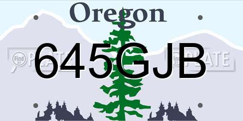 645GJB Oregon License Plate