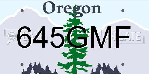 645GMF Oregon License Plate