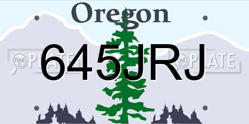 645JRJ Oregon License Plate