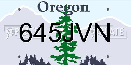 645JVN Oregon License Plate