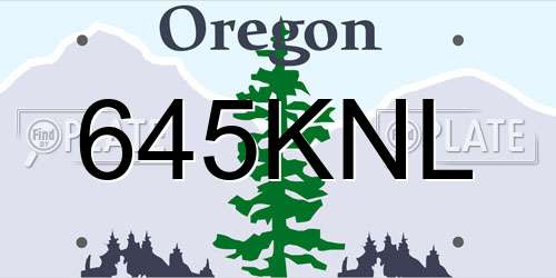 645KNL Oregon License Plate