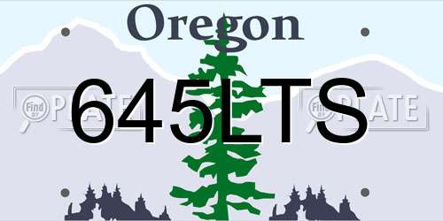 645LTS Oregon License Plate