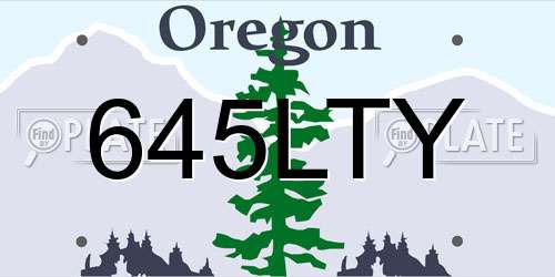 645LTY Oregon License Plate