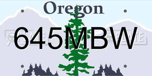 645MBW Oregon License Plate