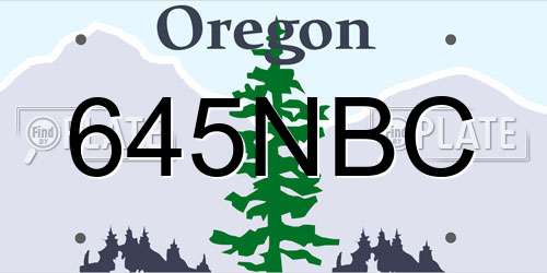 645NBC Oregon License Plate