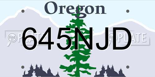 645NJD Oregon License Plate
