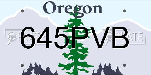 645PVB Oregon License Plate