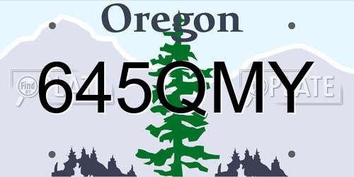 645QMY Oregon License Plate