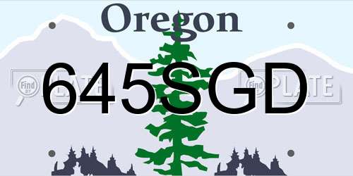 645SGD Oregon License Plate
