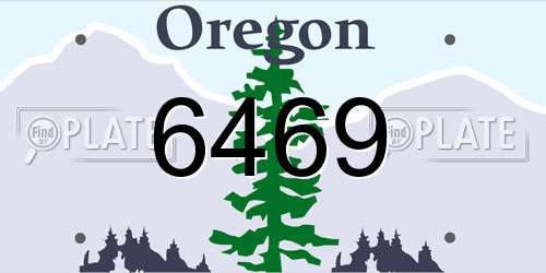 6469 Oregon License Plate