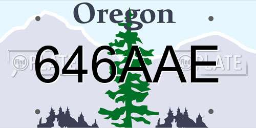 646AAE Oregon License Plate