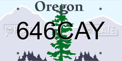 646CAY Oregon License Plate