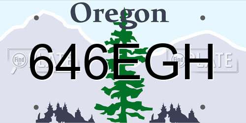 646EGH Oregon License Plate