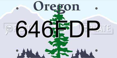 646FDP Oregon License Plate