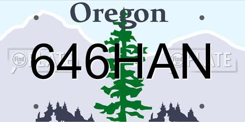 646HAN Oregon License Plate