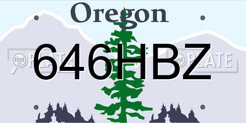 646HBZ Oregon License Plate