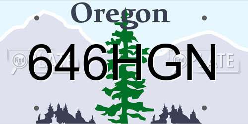 646HGN Oregon License Plate
