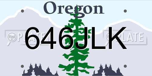 646JLK Oregon License Plate