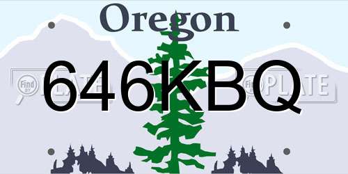 646KBQ Oregon License Plate