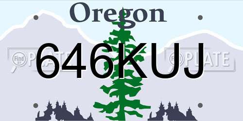 646KUJ Oregon License Plate