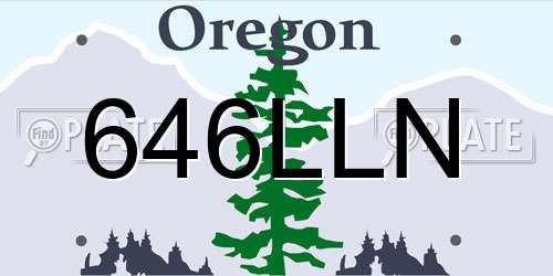 646LLN Oregon License Plate