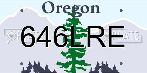 646LRE Oregon License Plate
