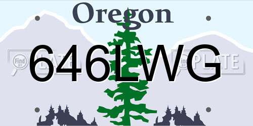 646LWG Oregon License Plate