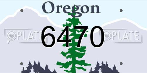 6470 Oregon License Plate