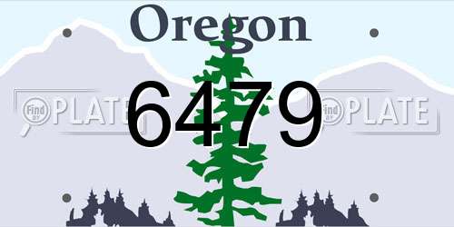 6479 Oregon License Plate