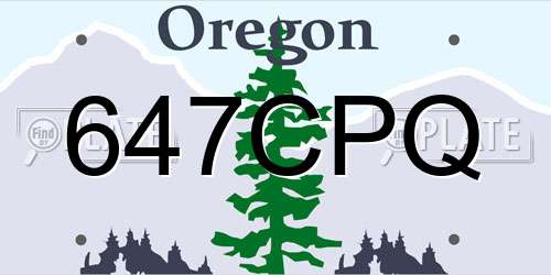 647CPQ Oregon License Plate