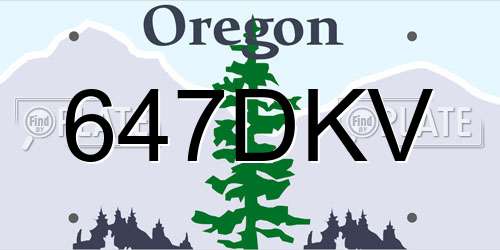 647DKV Oregon License Plate