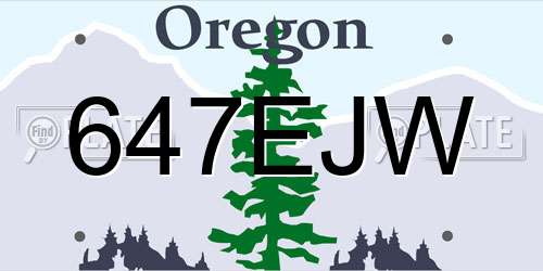 647EJW Oregon License Plate