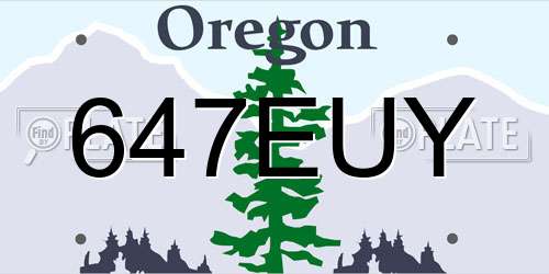 647EUY Oregon License Plate