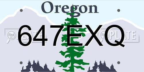 647EXQ Oregon License Plate