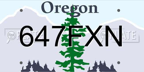 647FXN Oregon License Plate