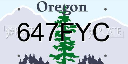647FYC Oregon License Plate