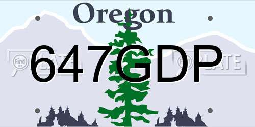 647GDP Oregon License Plate