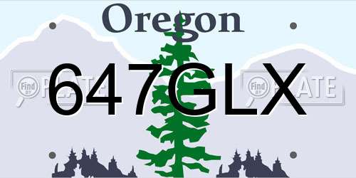 647GLX Oregon License Plate